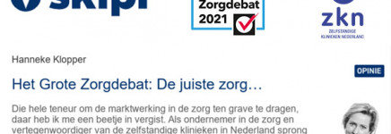 Artikel voorzitter ZKN: de juiste zorg...