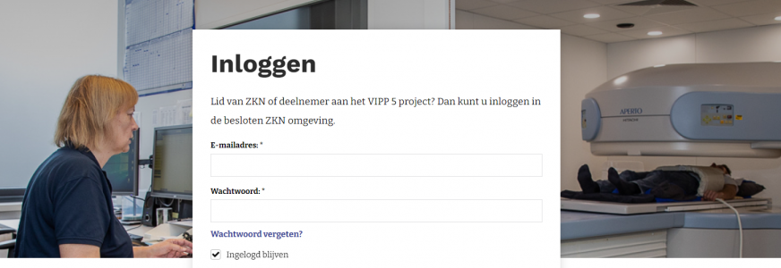 Inloggen voor leden en VIPP-5 klinieken nieuwe ZKN website