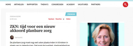 Zorgvisie artikel: "ZKN: tijd voor een nieuw akkoord planbare zorg"